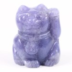 Lepidolite Lucky Cat Crystal Carving