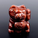 Tiger Eye Lucky Cat Crystal Carving