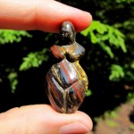 Tiger Iron Carved Mother Earth Goddess Pendant Bead
